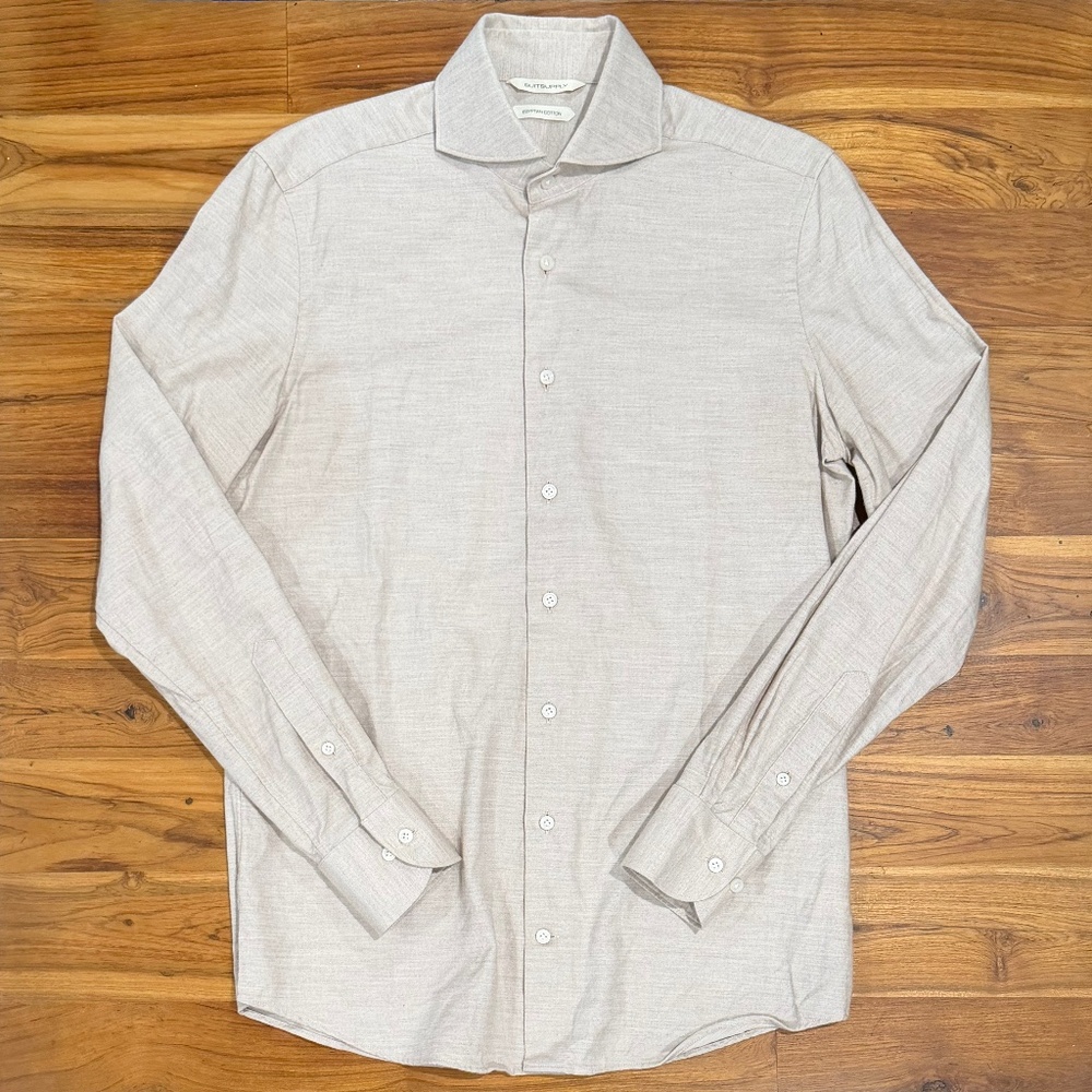 Mens Suit Supply Slim Fit Egyptian Cotton Button Down Shirt Size 37/38 14 1/2/15